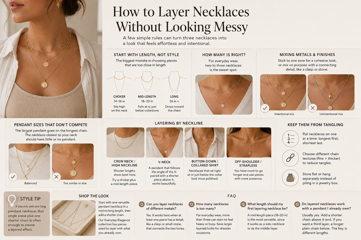 How to Layer Necklaces Without Looking Messy