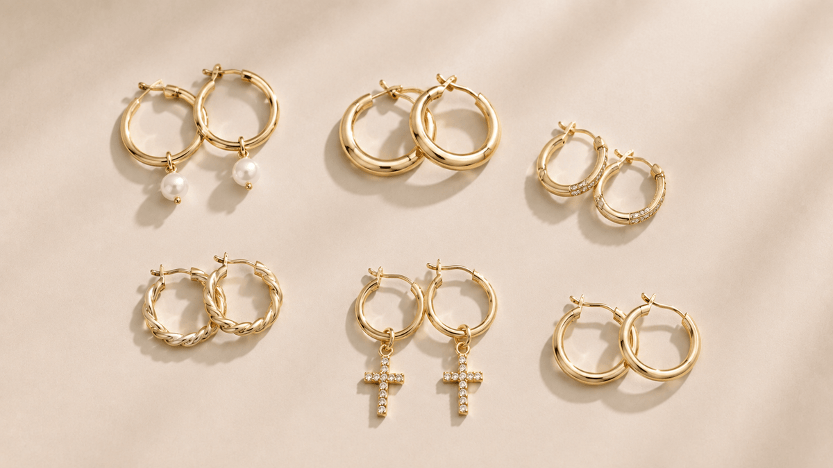 La Vie en Rose gold hoop earrings collection