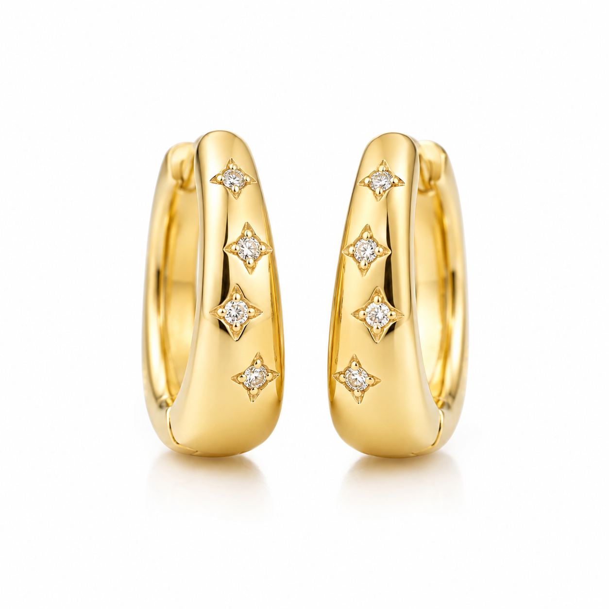 Gold hoop earrings collection, La Vie en Rose Jewelry