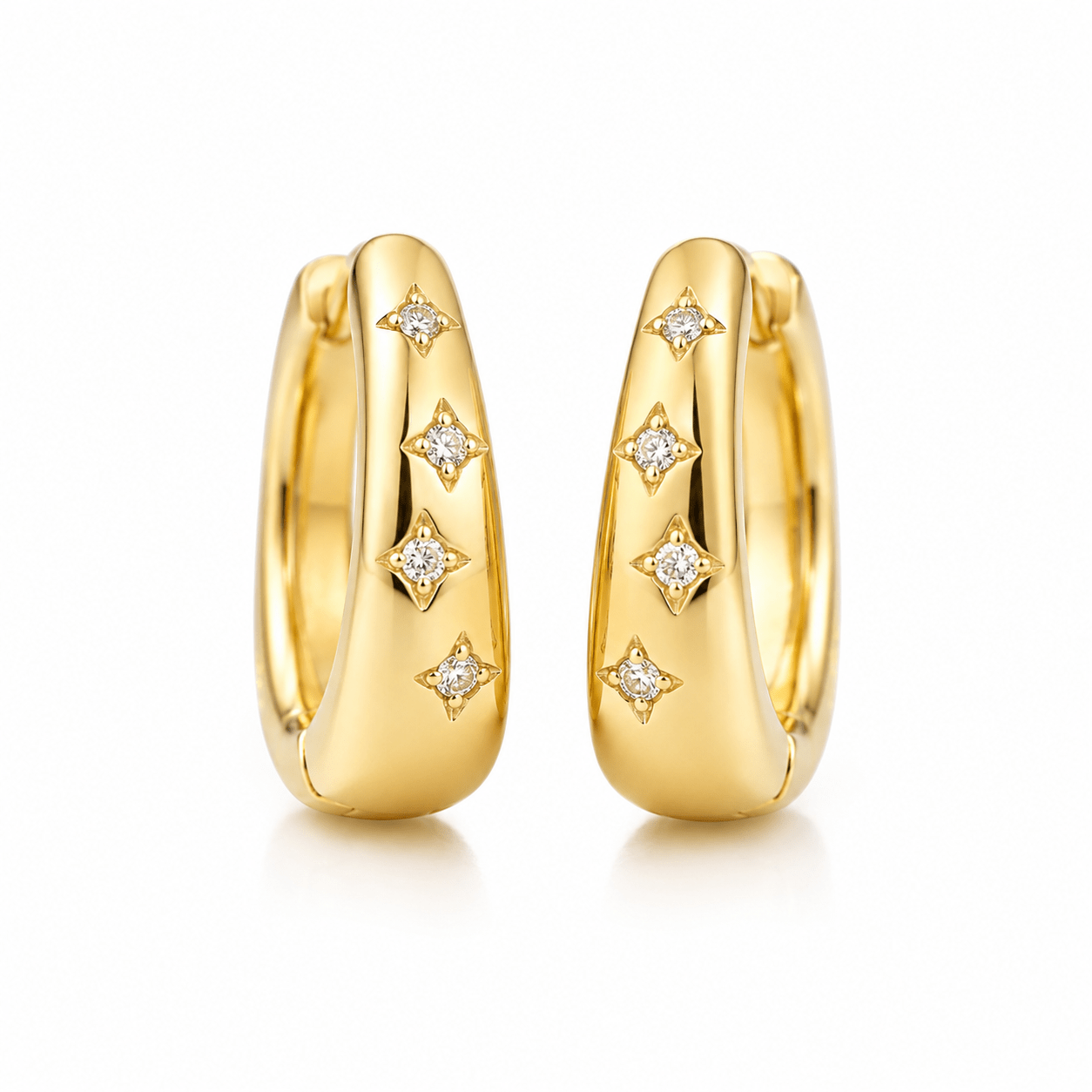 Wren Gold Crystal Hoop Earrings, front view