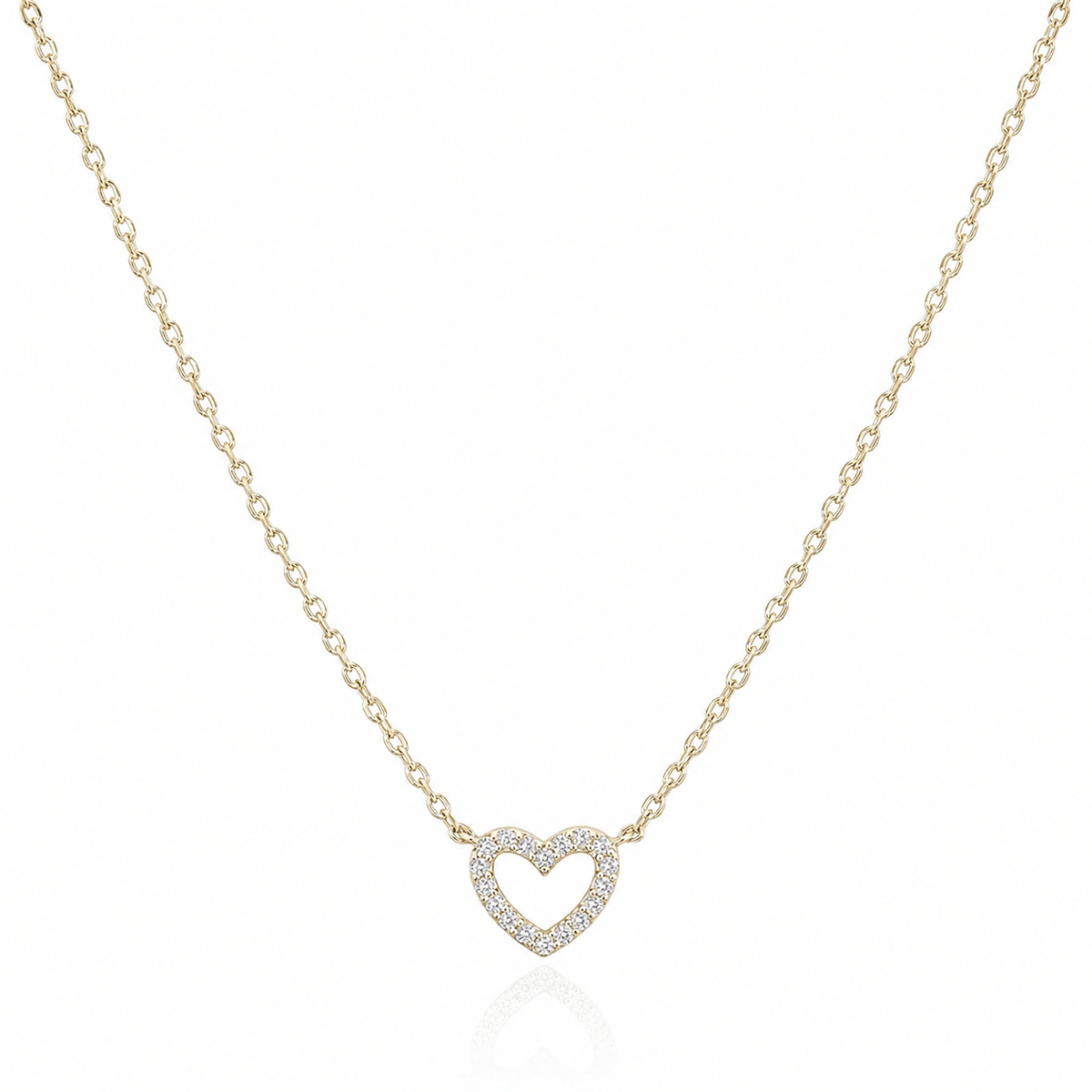 Kelsey Gold Heart Pendant Necklace, front view