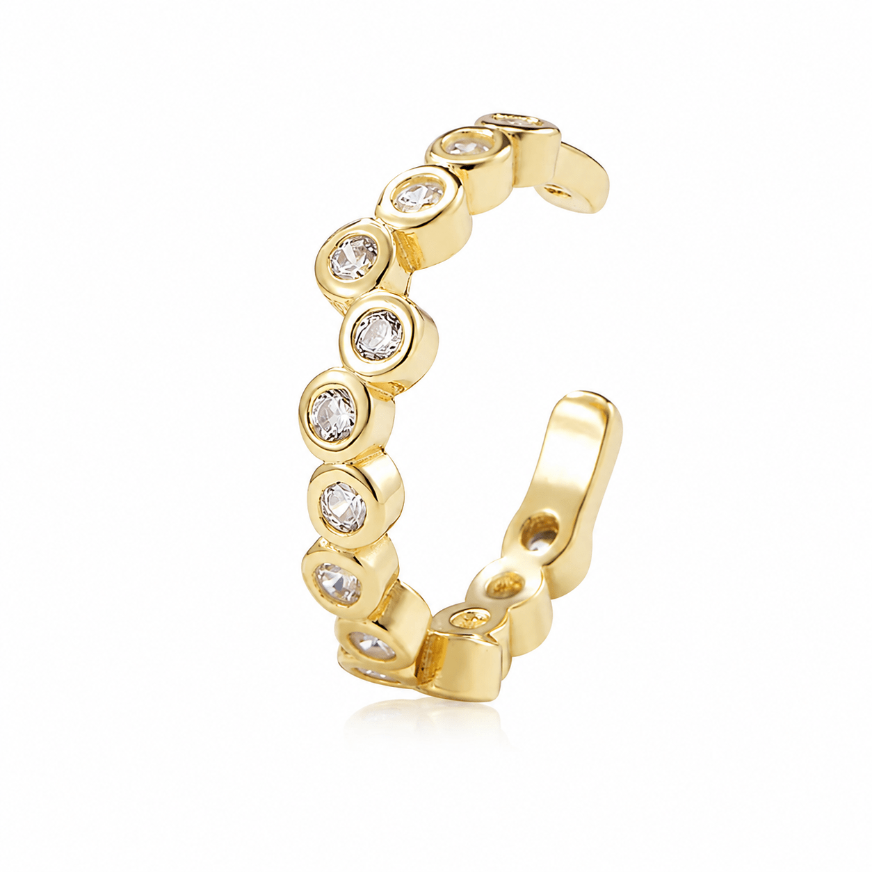 Carmen Gold Crystal Ear Cuff, 18K gold vermeil with white CZ