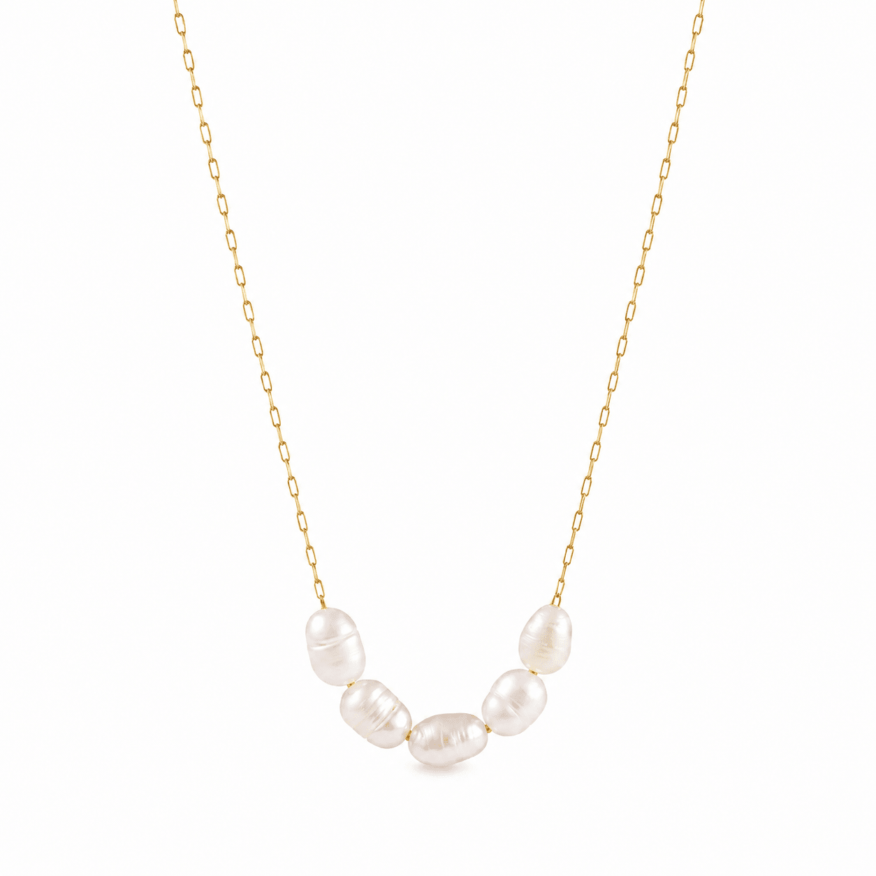 Nora Gold Pearl Cluster Necklace, front view