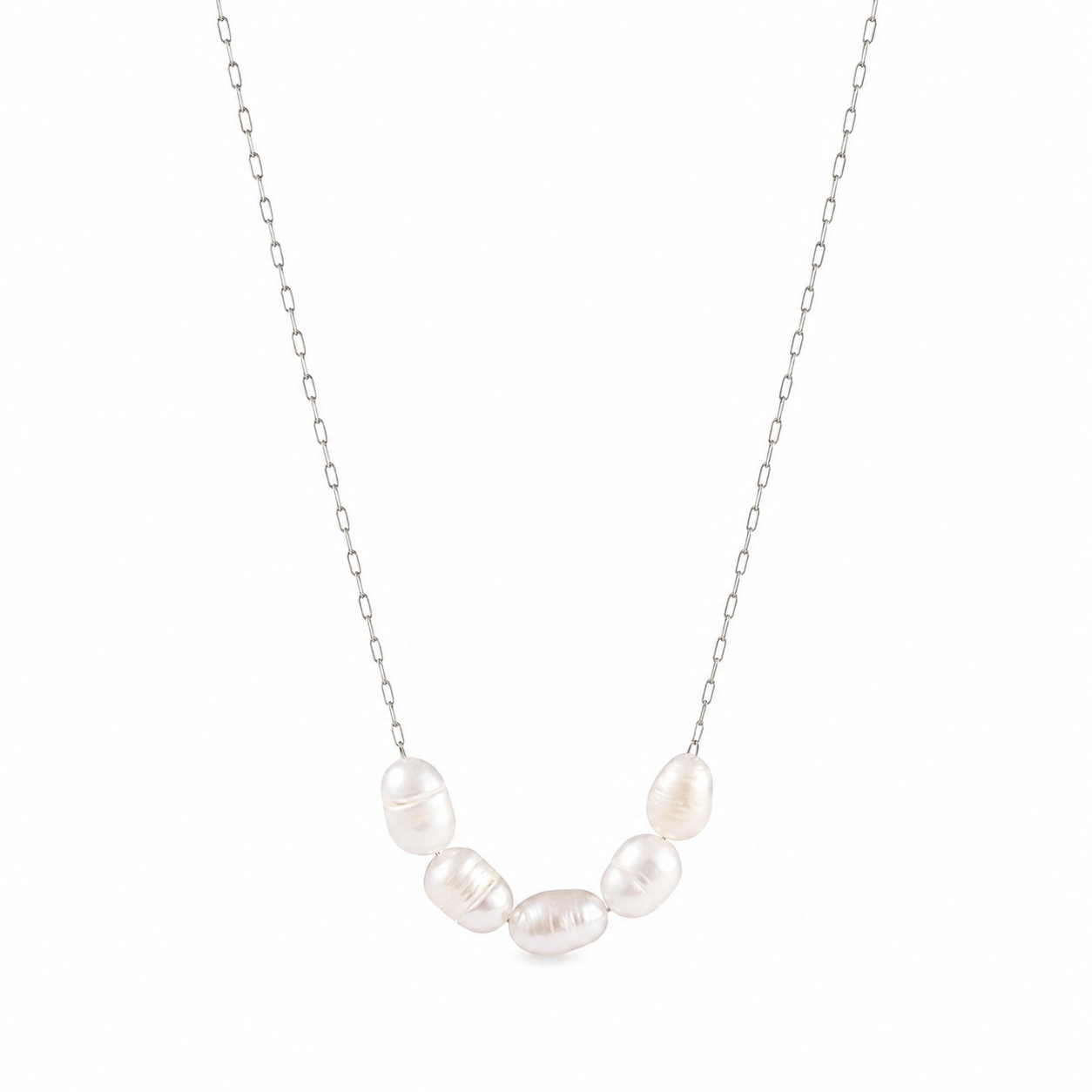 Nora Gold Pearl Cluster Necklace, styled