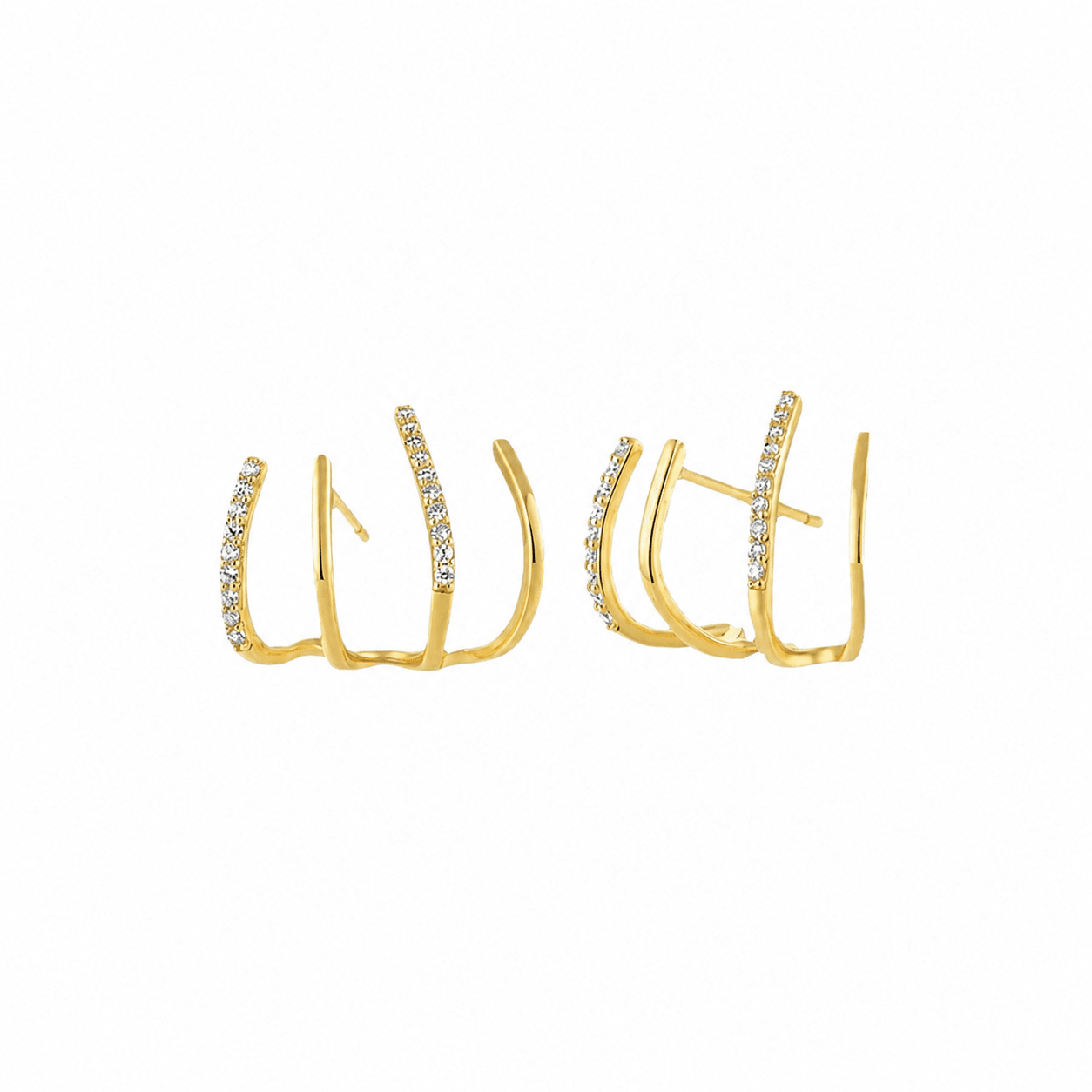 Alba Gold Crystal Ear Climbers, front view
