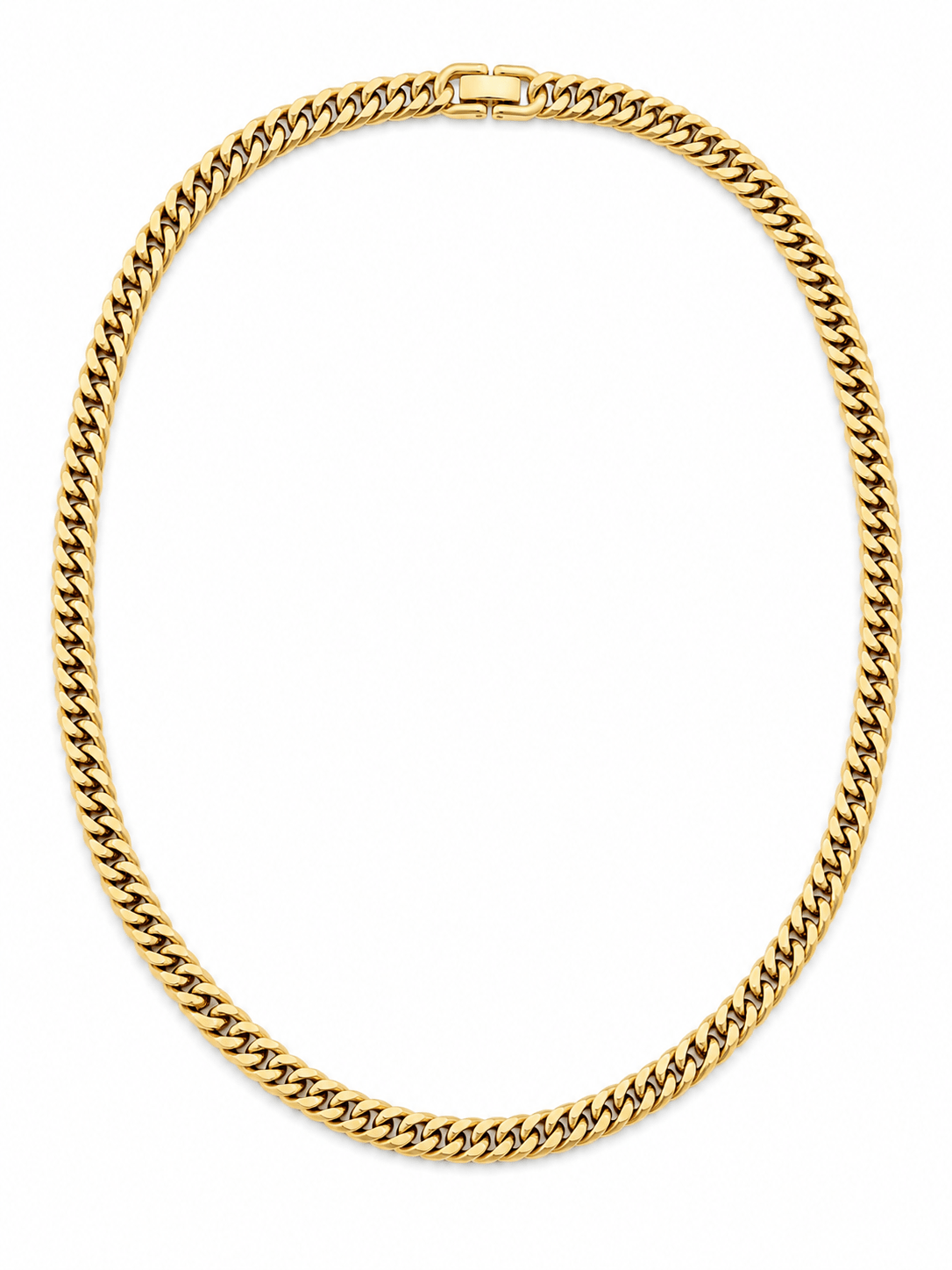 Elise Gold Curb Chain Necklace, front view