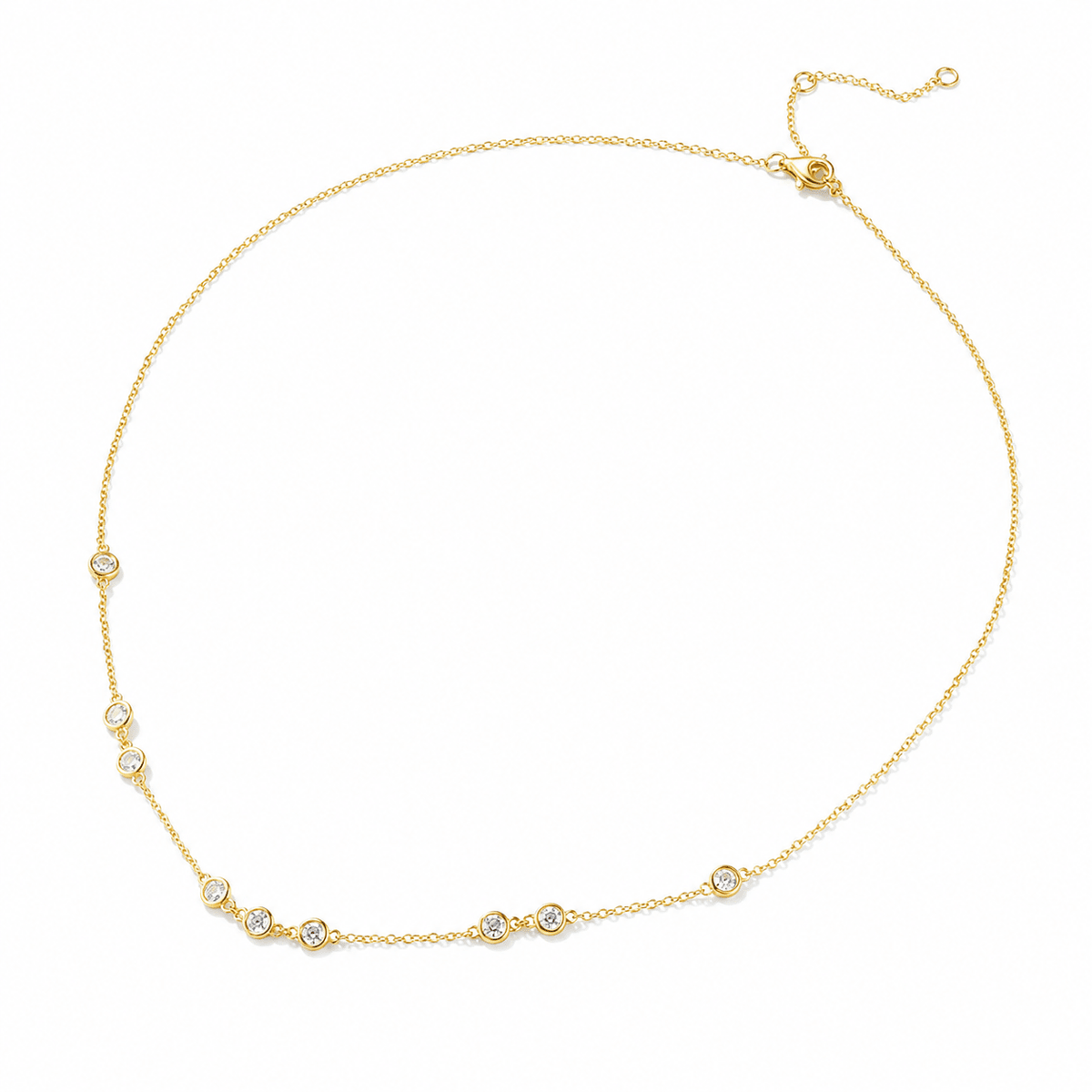 Renata Gold Twin Crystal Necklace, front view