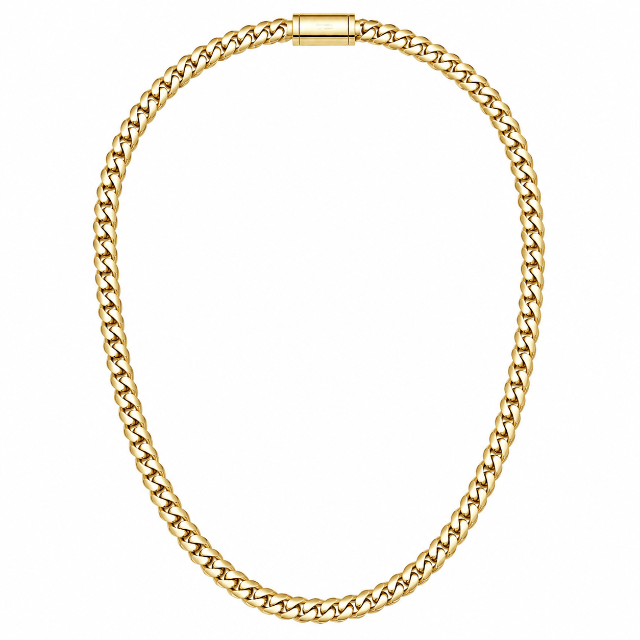 Mateo Gold Curb Chain Necklace, front view