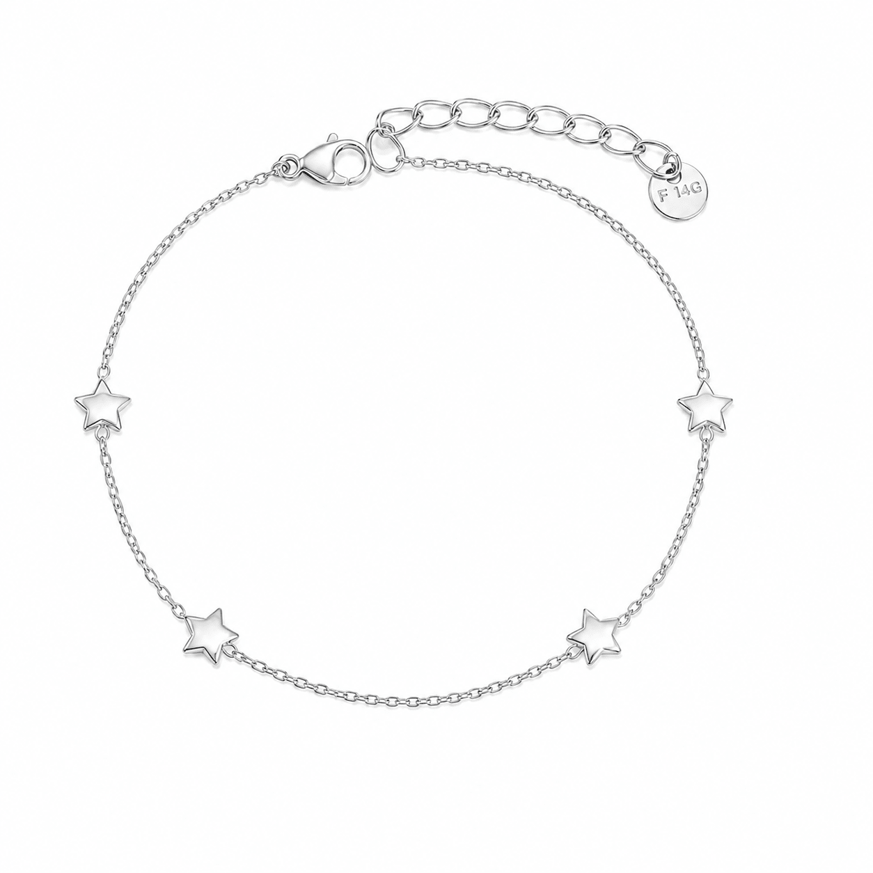 Woman wearing the Frida Gold Star Charms Bracelet