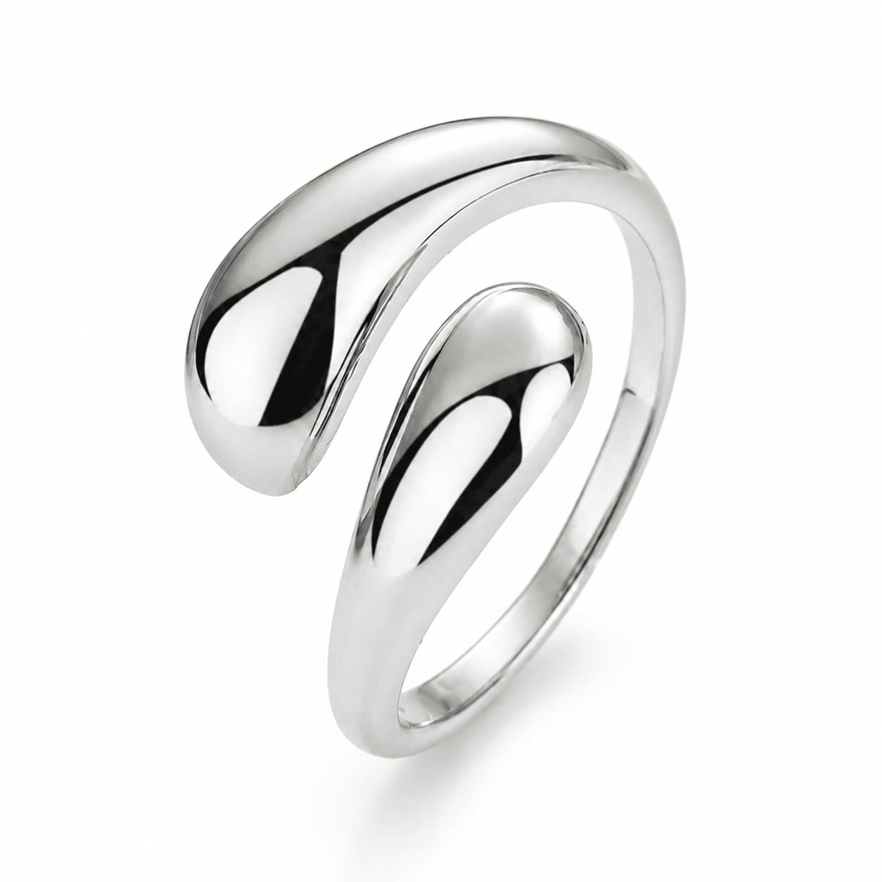 Positano gold bar open ring worn on hand to show the open adjustable band