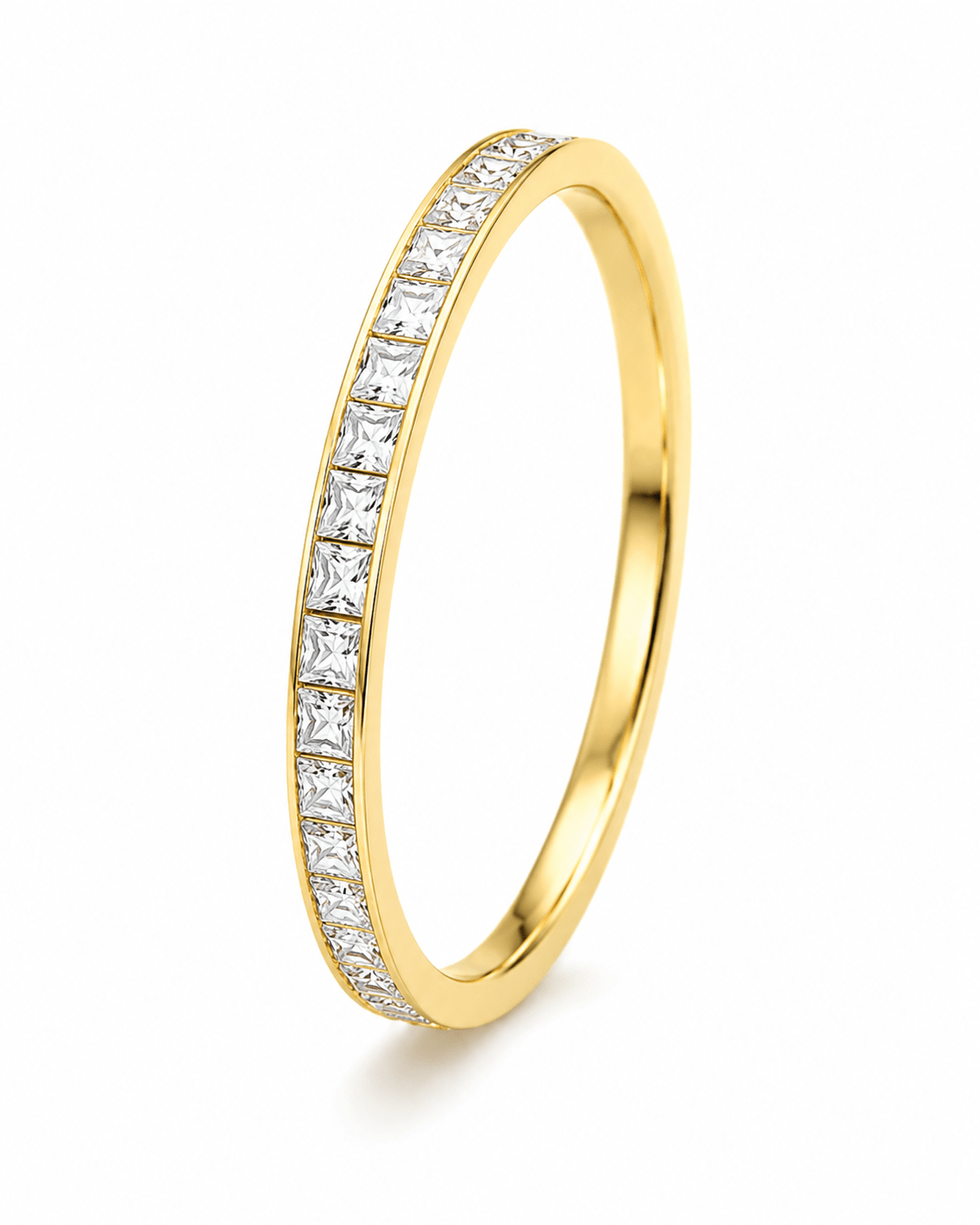 Celine Channel-Set Eternity Ring in gold, product shot