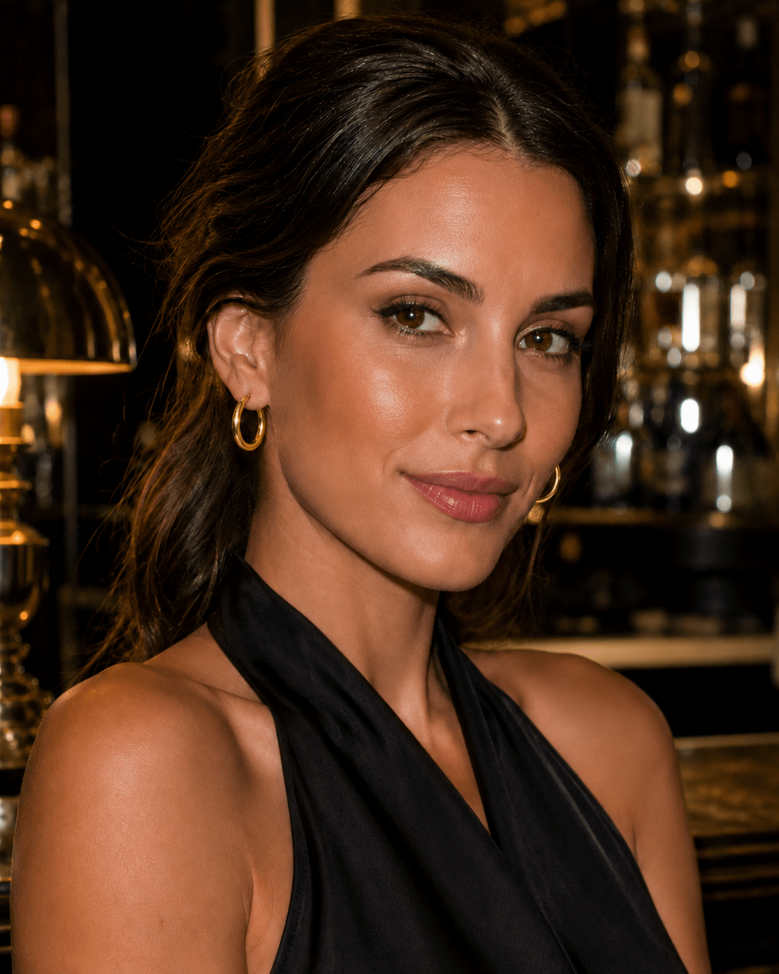 Side view of Margaux Gold Hoop Earrings showing the hoop closure