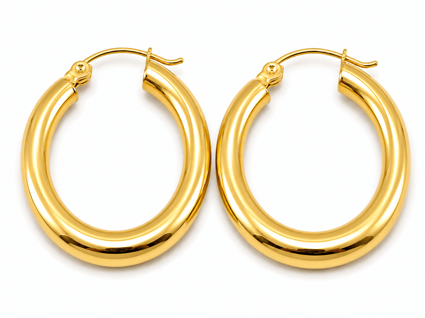 Rosalind Gold Hoop Earrings, front view