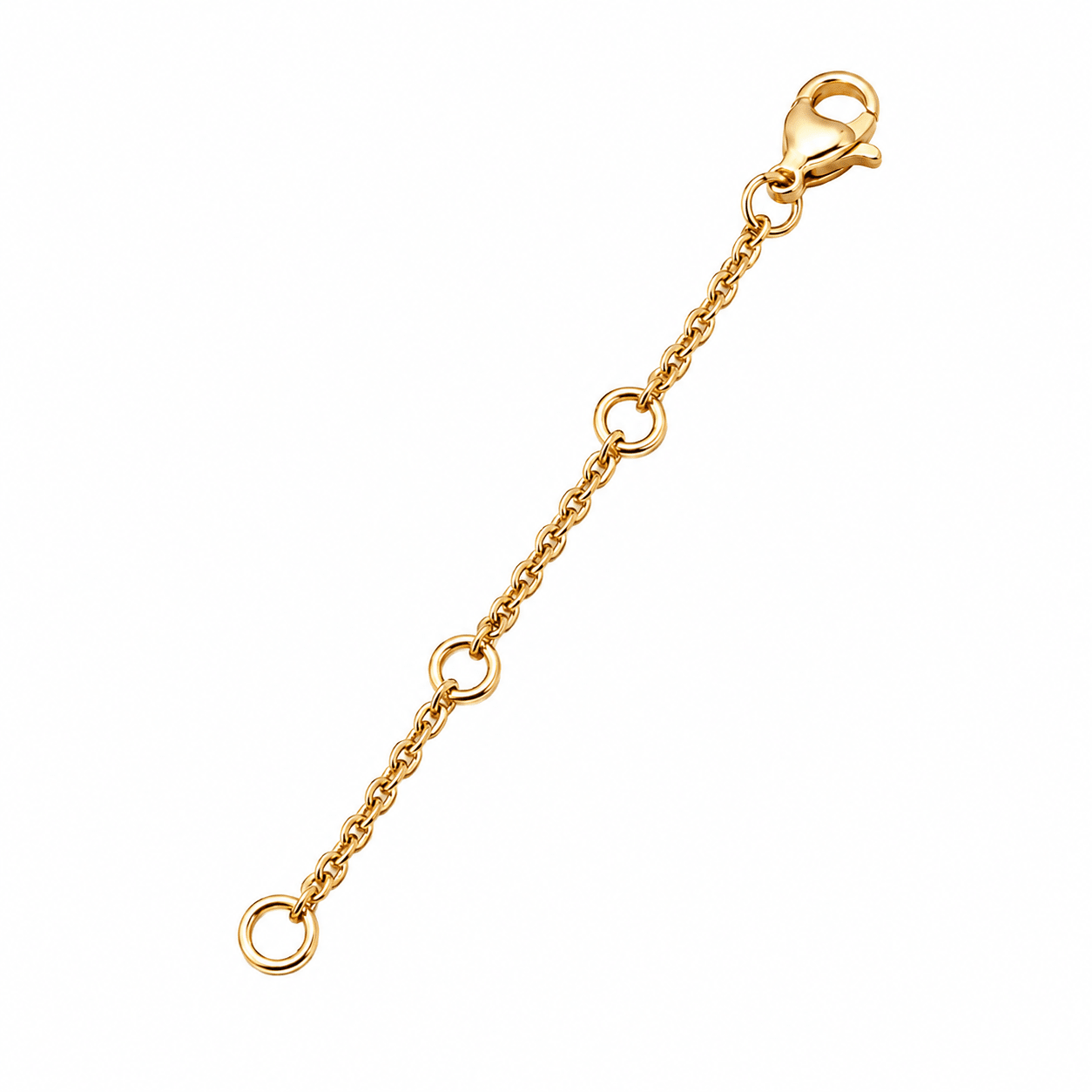 2-inch gold and silver necklace extender chains, front view