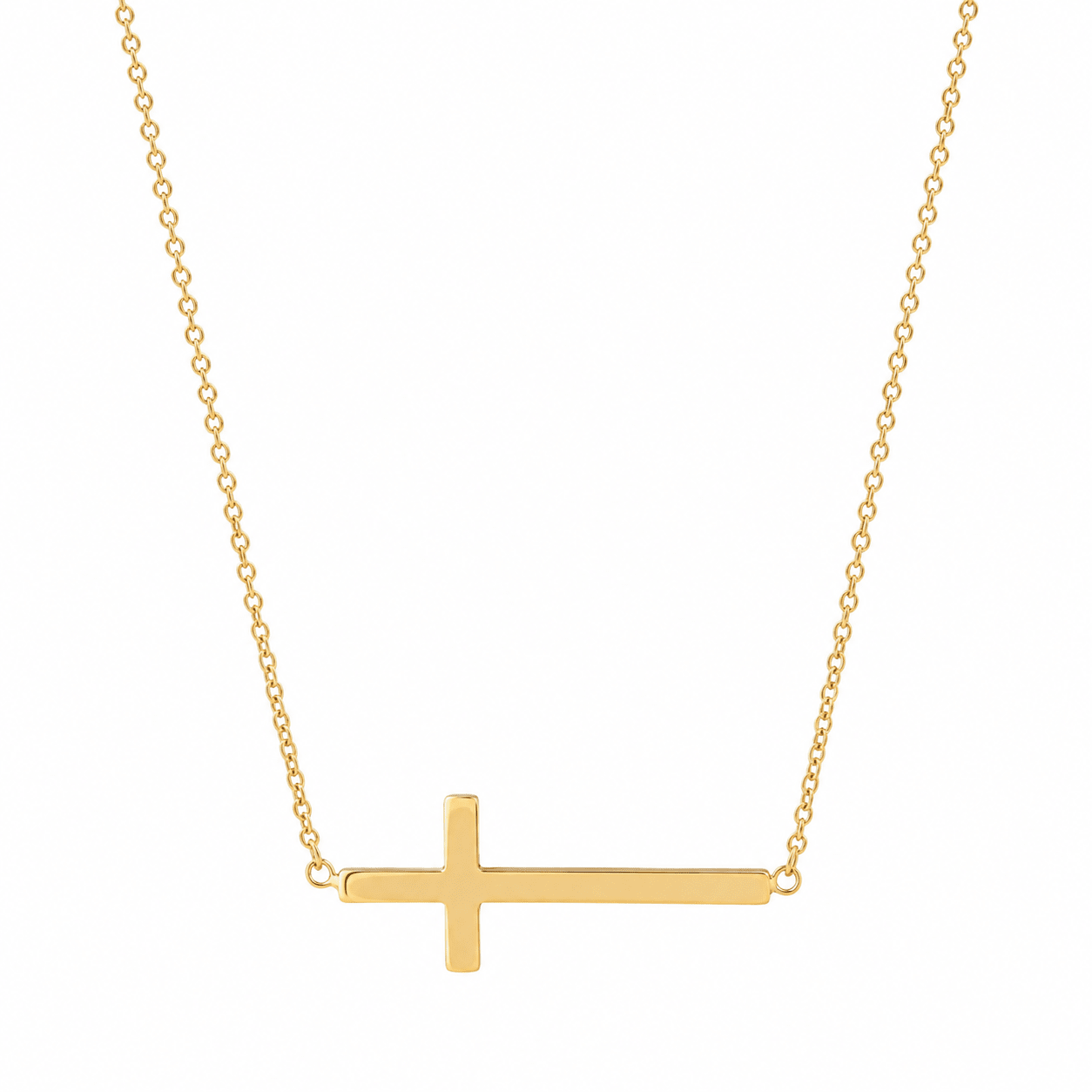 Stella Gold Cross Necklace, front view