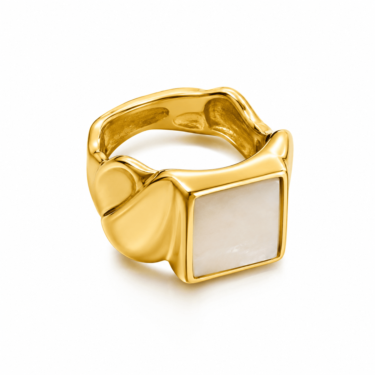 Isla Shell Pearl Band Ring, front view