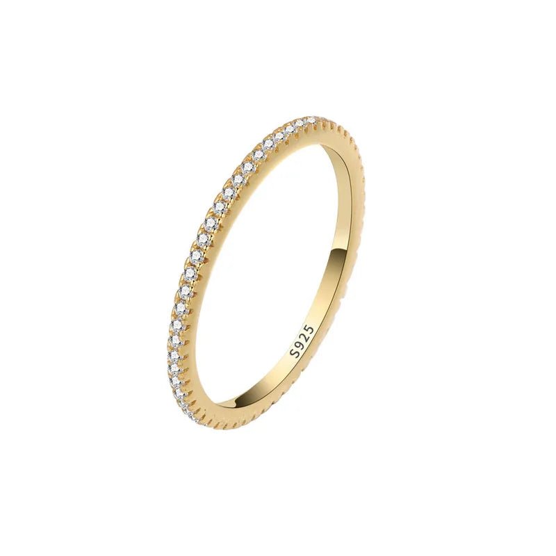 Adriana Gold Crystal Geometric Ring, front view
