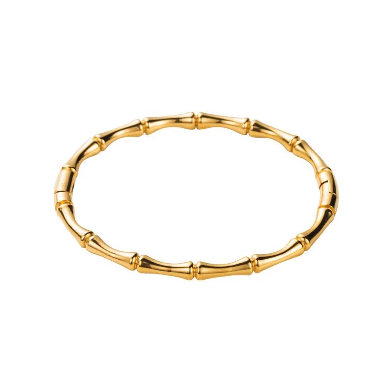 Elena Gold Sculptural Bangle Bracelet, front view