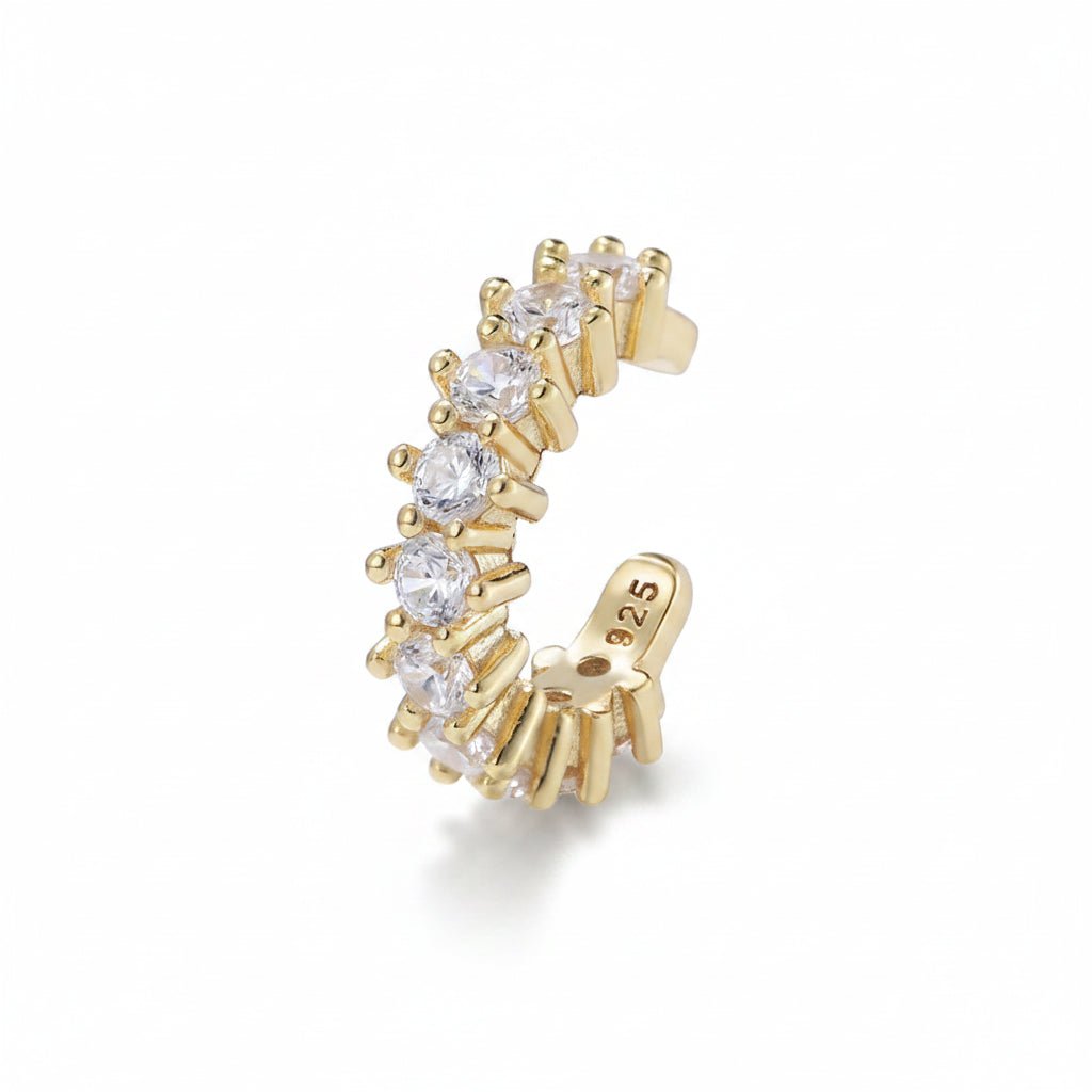Mariana Gold Crystal Ear Cuff, front view