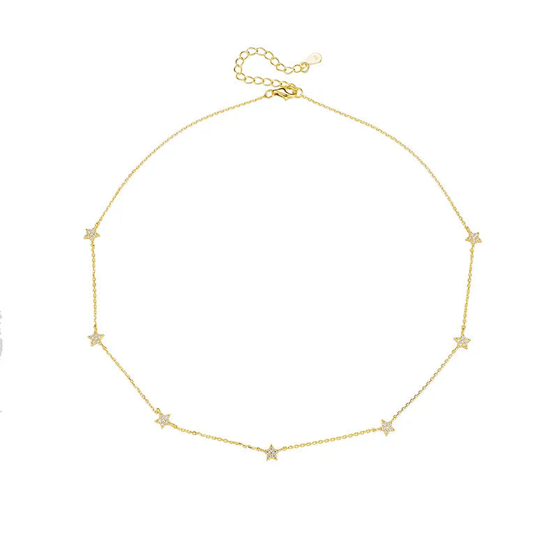 Lola Gold Star Station Necklace