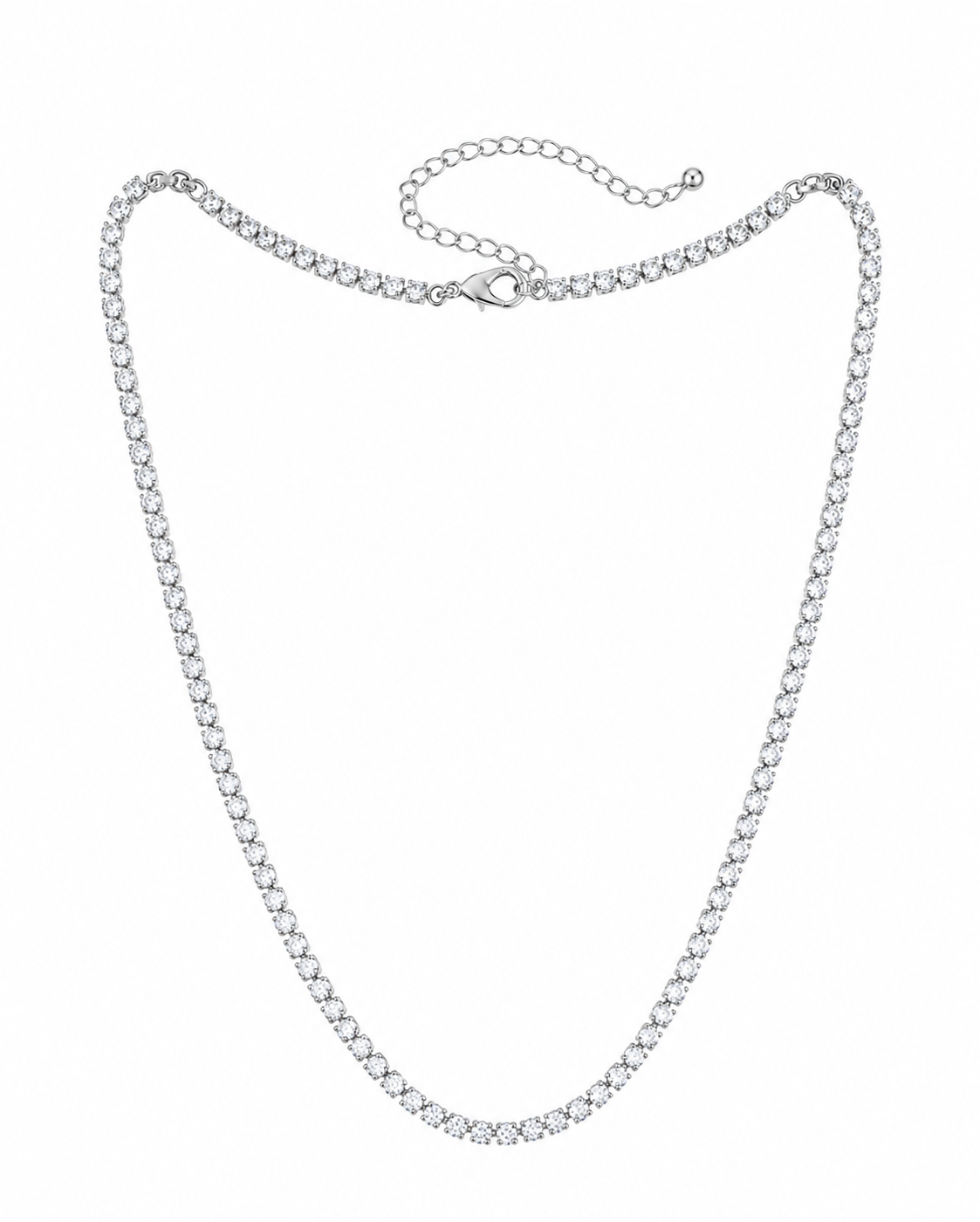 Mallory Gold Crystal Tennis Necklace, styled