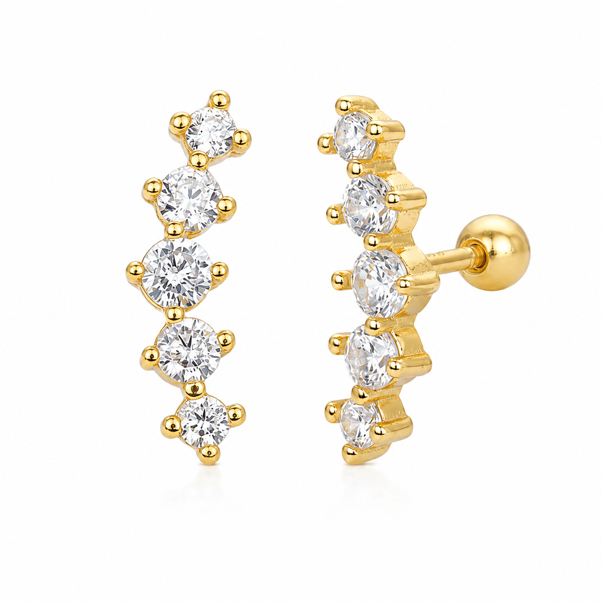 Celestia Crystal Star Climber Earrings, front view