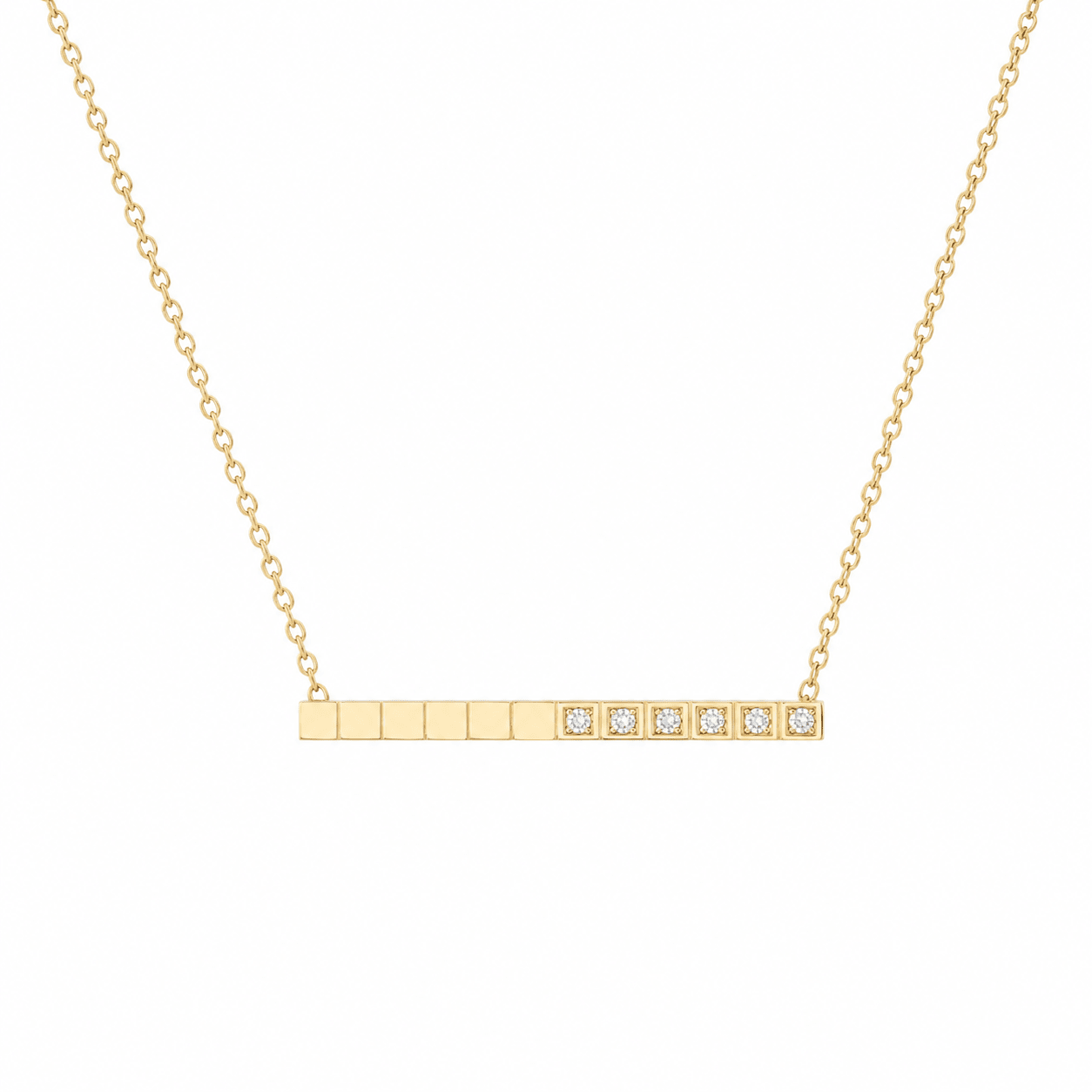 Opal Gold Bar Necklace, front view
