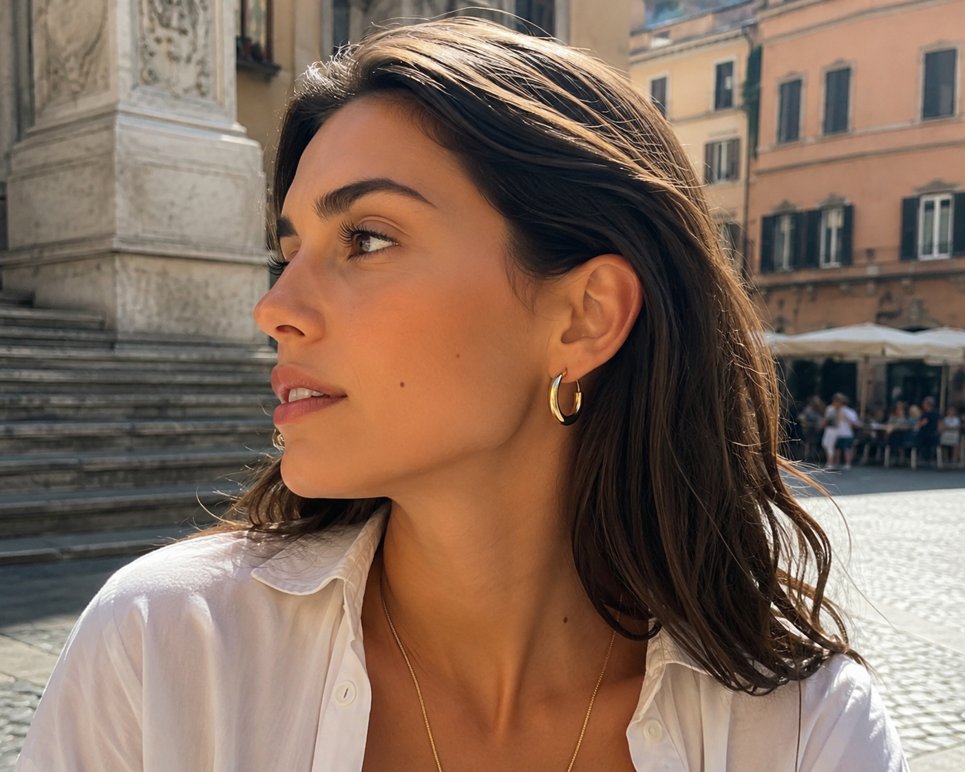 Rosalind Gold Hoop Earrings, additional view
