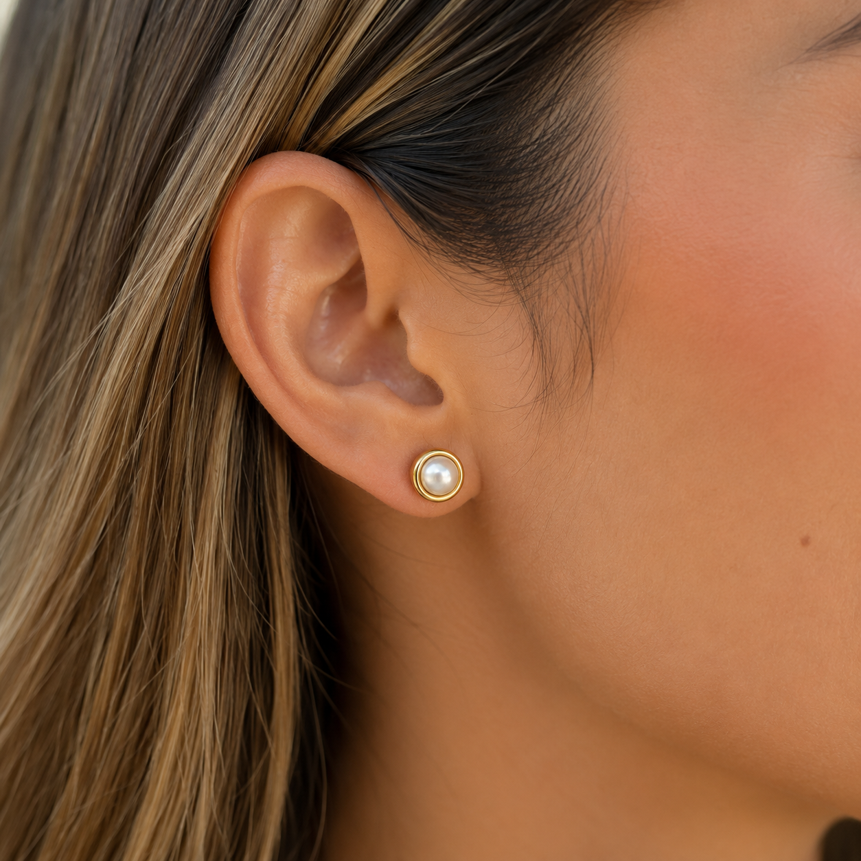 Marigold Crystal Flower Earrings, styled