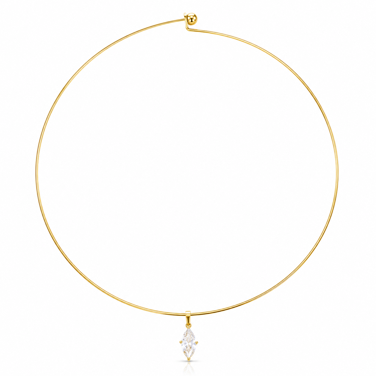 Marielle Gold Marquise Crystal Wire Choker
