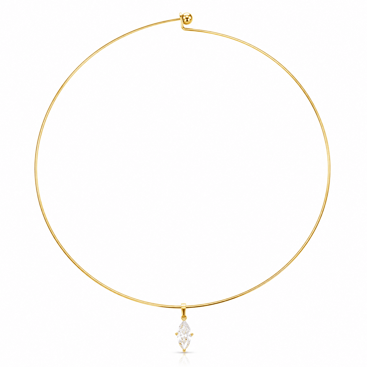 Marielle Gold Marquise Crystal Wire Choker, front view