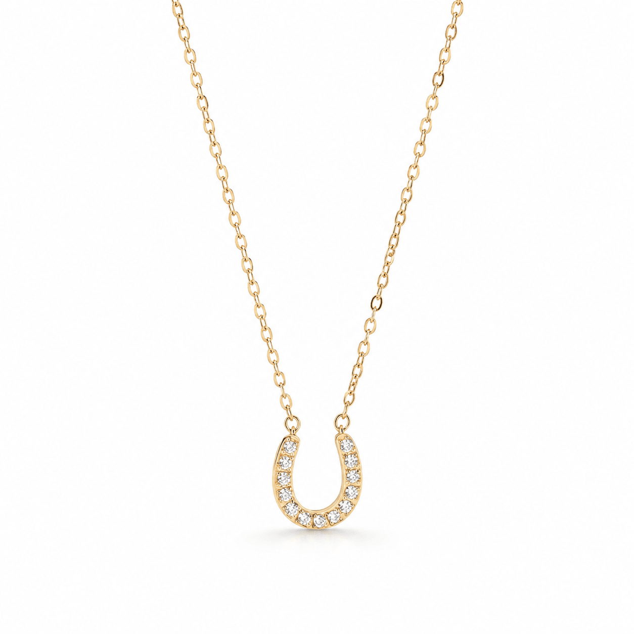 Jasmine Gold U-Bar Necklace, front view