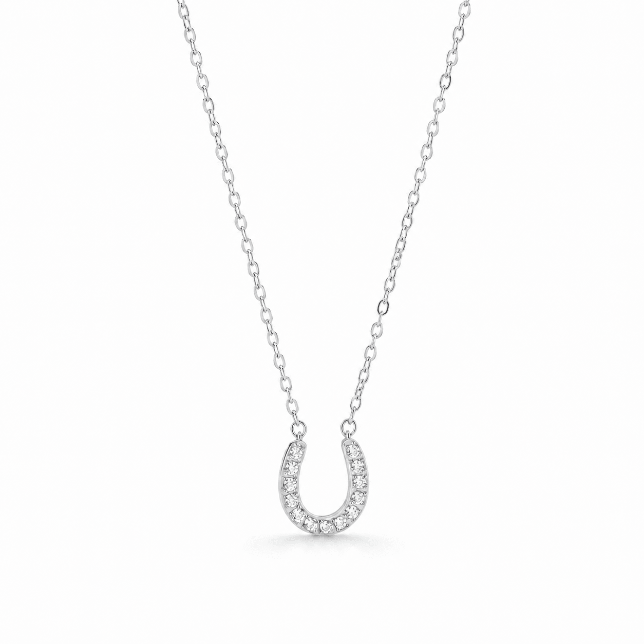 Woman wearing the Jasmine Gold U-Bar Necklace