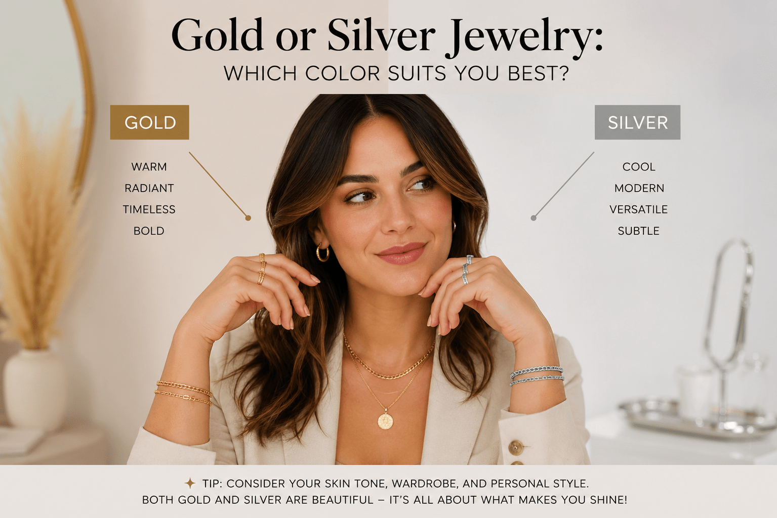 Gold or Silver Jewelry for Your Skin Tone: Which Suits You?