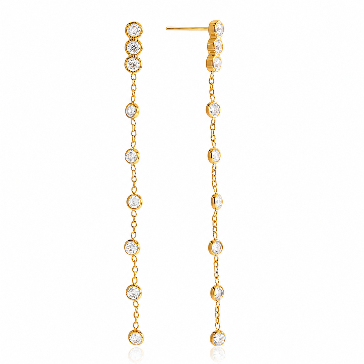 Cleo Gold Crystal Drop Earrings