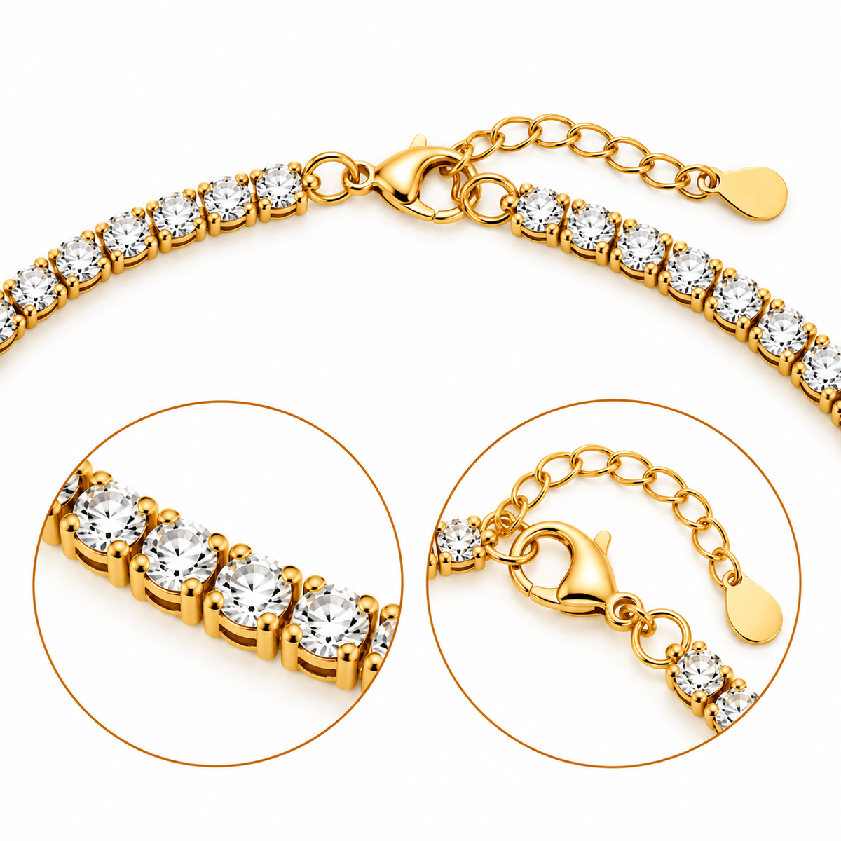 Emilia Gold Tennis Chain Necklace