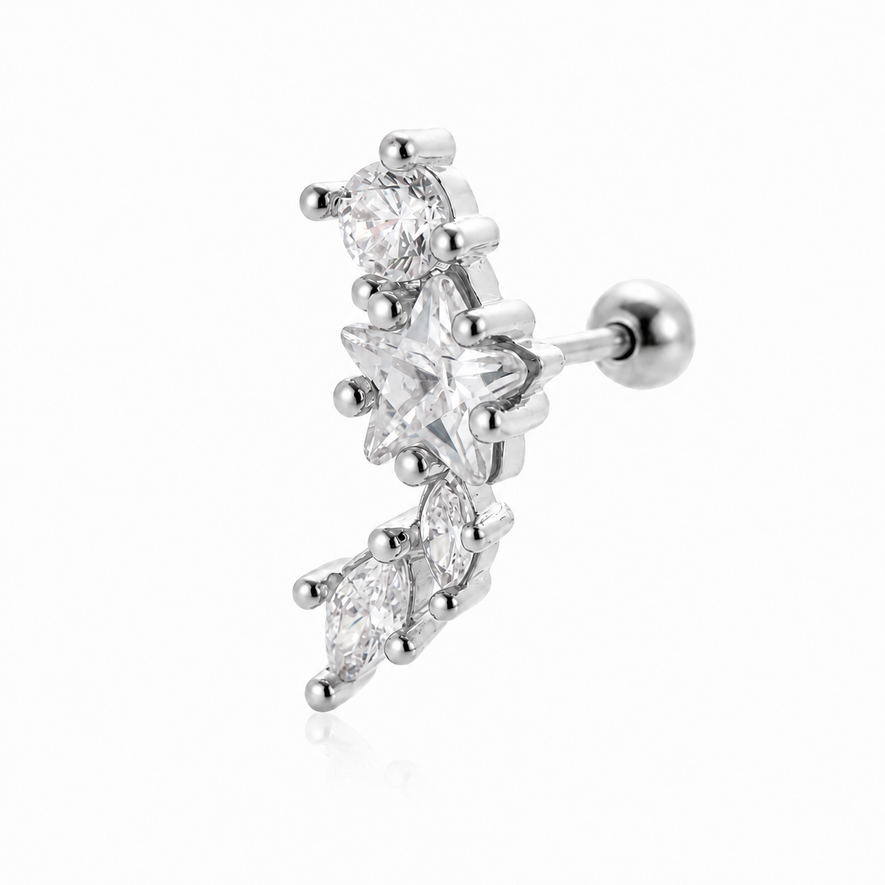 Celeste Gold Crystal Ear Climber Earrings, additional view