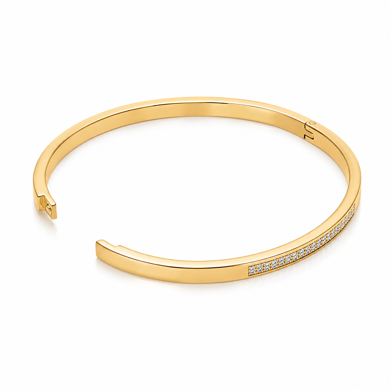 Hadley Gold Round Bangle Bracelet, additional view