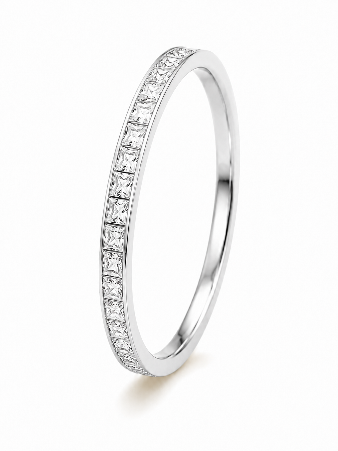 Celine Channel-Set Eternity Ring in silver, product shot