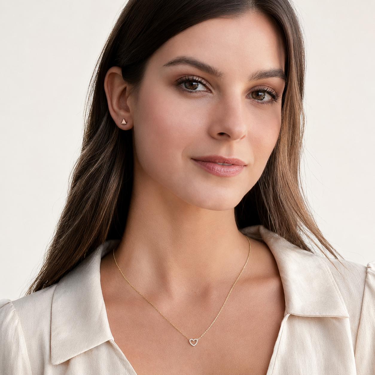 Kelsey Gold Heart Pendant Necklace, detail