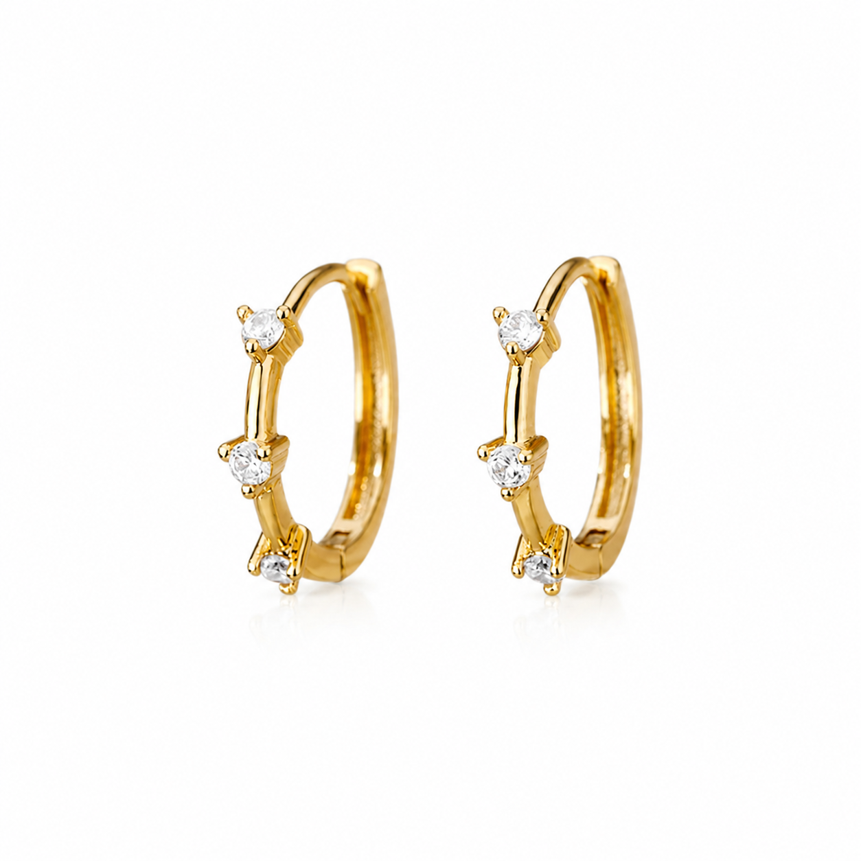 Demi Gold Crystal Huggie Hoop Earrings