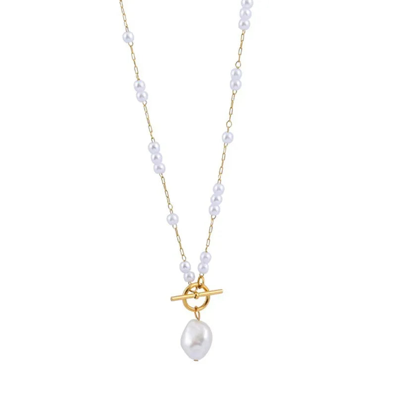 Mia Gold Baroque Pearl Long Necklace
