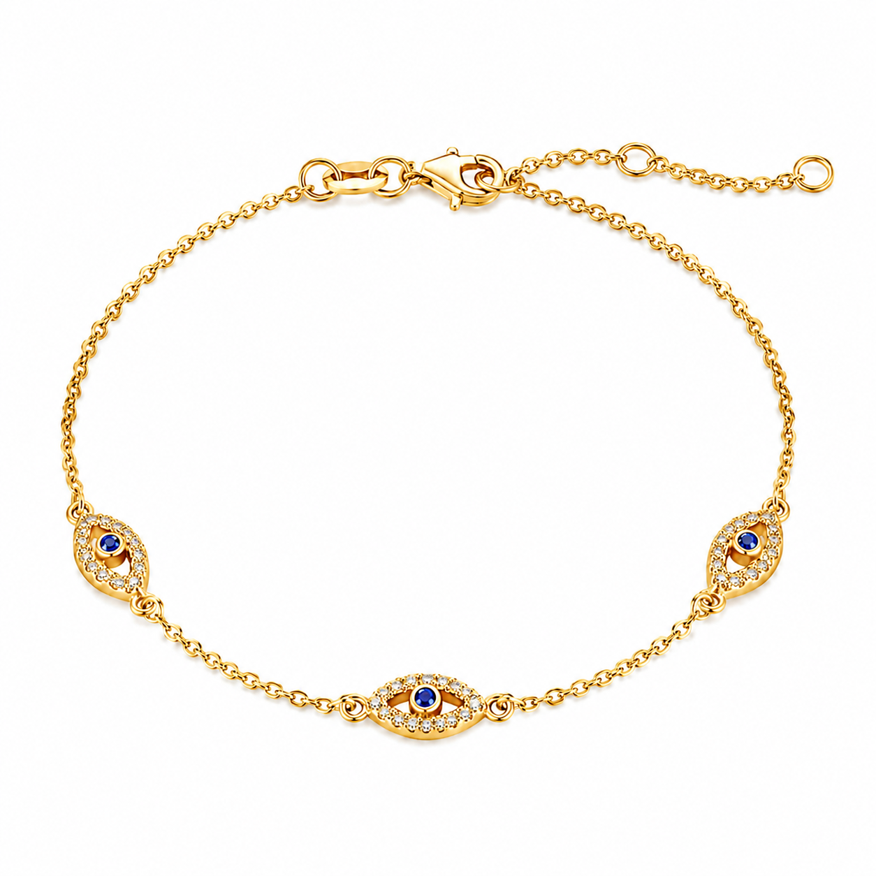 Marlowe Silver Evil Eye Bracelet