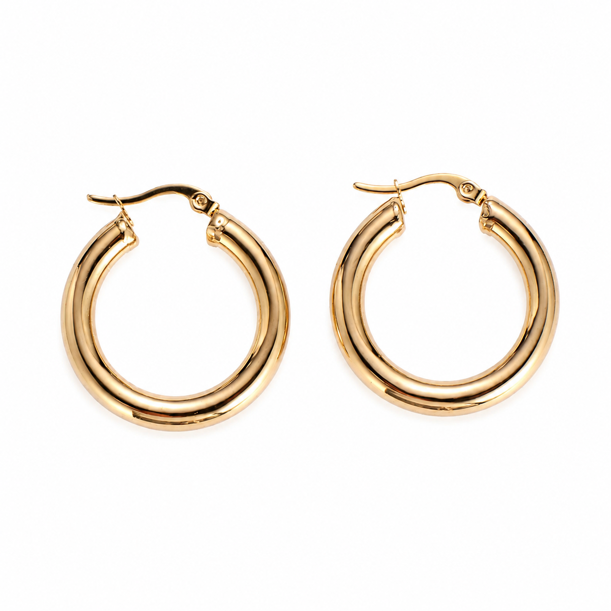 Marisol Gold Tube Hoop Earrings