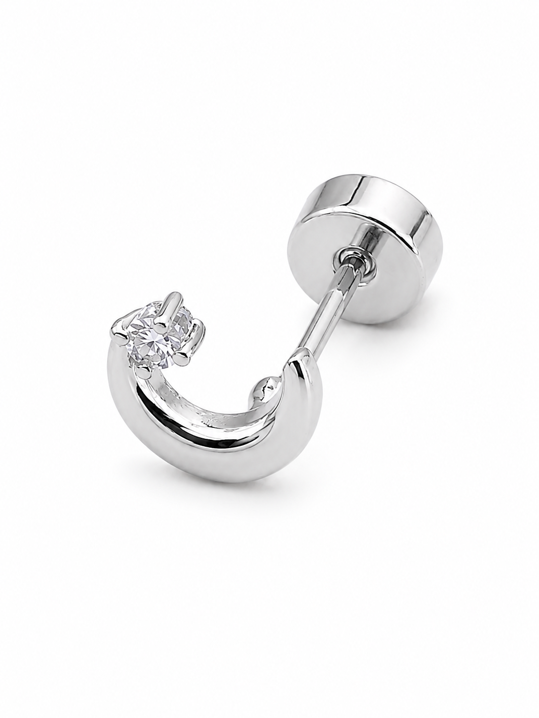 Phoebe Crystal Moon Stud Earrings, additional view