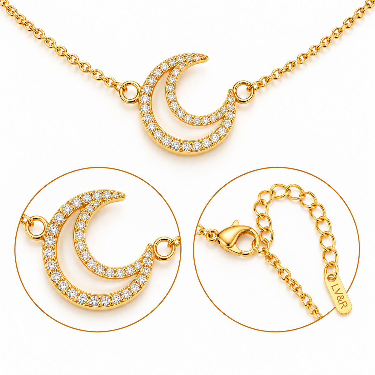Nina Crystal Moon Necklace