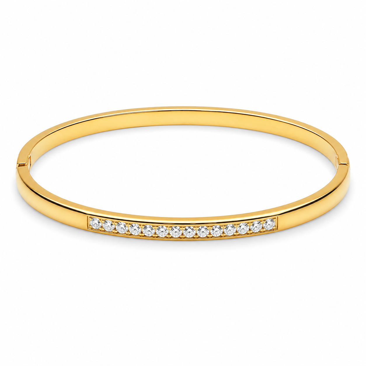 Hadley Gold Round Bangle Bracelet