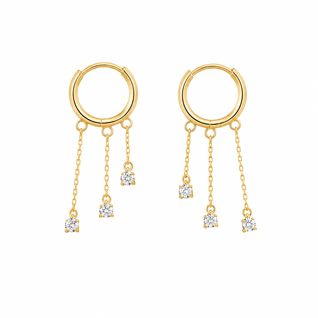 Venus Gold Crystal Drop Earrings, detail
